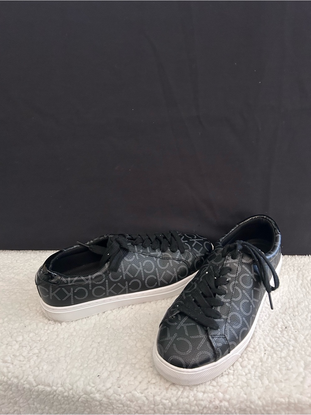 Calvin Klein Black Monogram Low-Top Sneakers